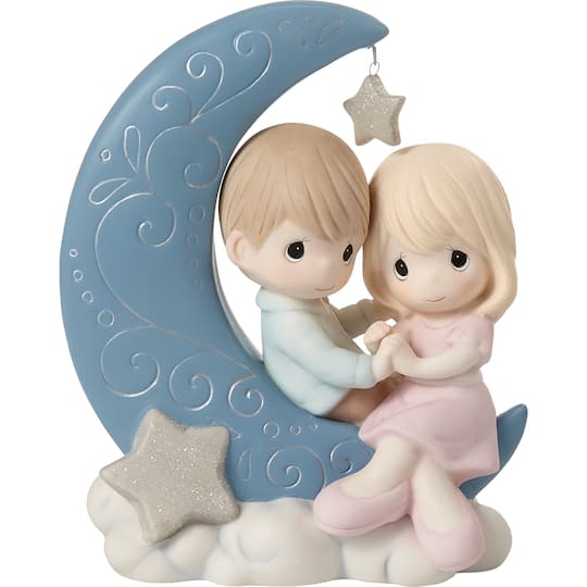 Precious Moments I Love You To The Moon &#x26; Back Bisque Porcelain Figurine